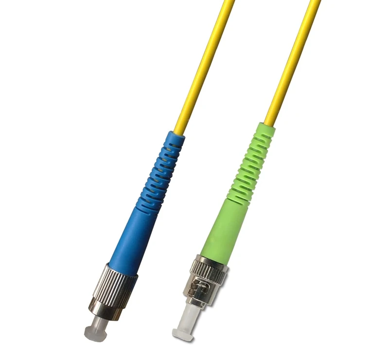 RiteAV 50M (164ft) OS2 FC/UPC to ST/APC Fiber Optic Cable Simplex Singlemode 9/125 Jumper 50 Meter Patch Cord