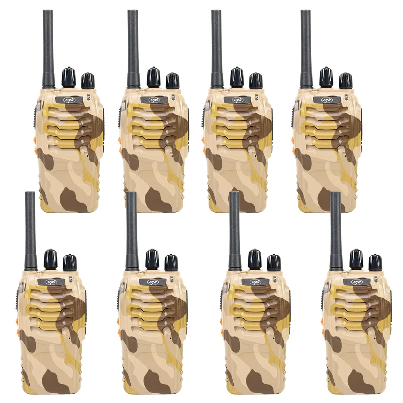 Pack of 8 portable radio stations PNI PMR R40 CAMO 0.5W, 16 PMR, Li-Ion 1200mAh with chargers and headphones included
