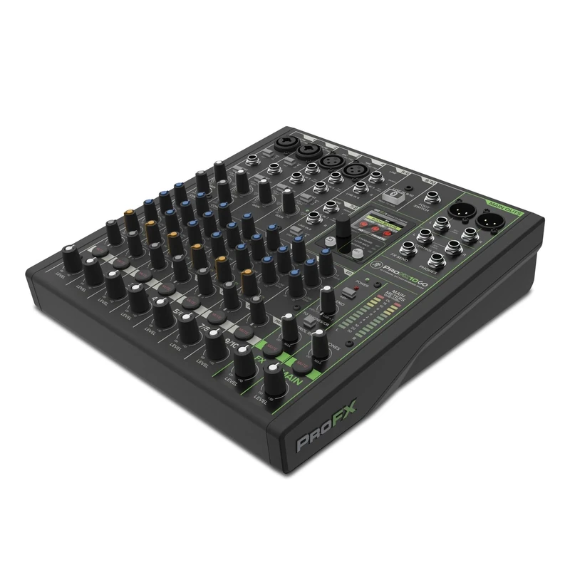 Mackie ProFX10 GO Battery-Powered 10-Channel Analog Audio Mixer With Bluetooth, USB-C Recording Modes, GigFX+ Effects, Onyx Preamps, EQ, Compression, Up to 8 Hours Battery Life