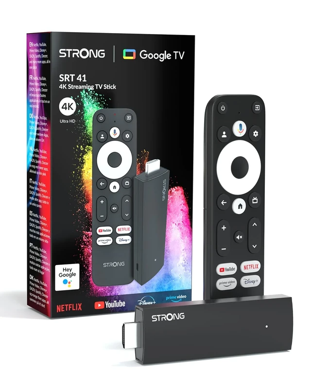 STRONG - Streaming Android TV Stick 2K - Leap-UNA - WiFi 5 connection - Google Voice Assistant compatible - Bluetooth function - Easy to install - Black