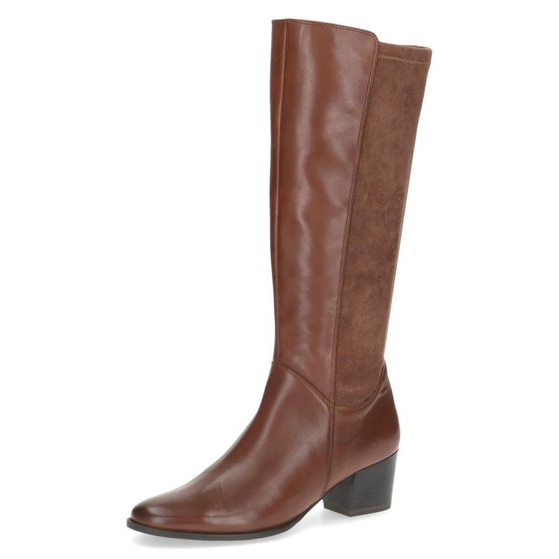 CAPRICE Women's boots with zipper block heel, Brown (Cognac Comb), 4 UK