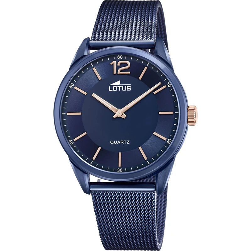 Lotus Mens Blue PVD PVD-Plated Watch with Mesh Steel Bracelet 18735/A