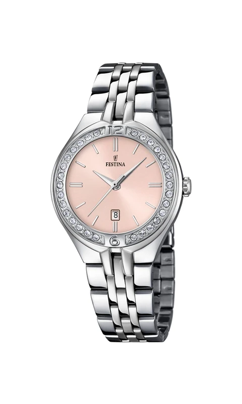 Festina Ladies Watch with Zirconia Sets and Stainless Steel Bracelet F16867/6