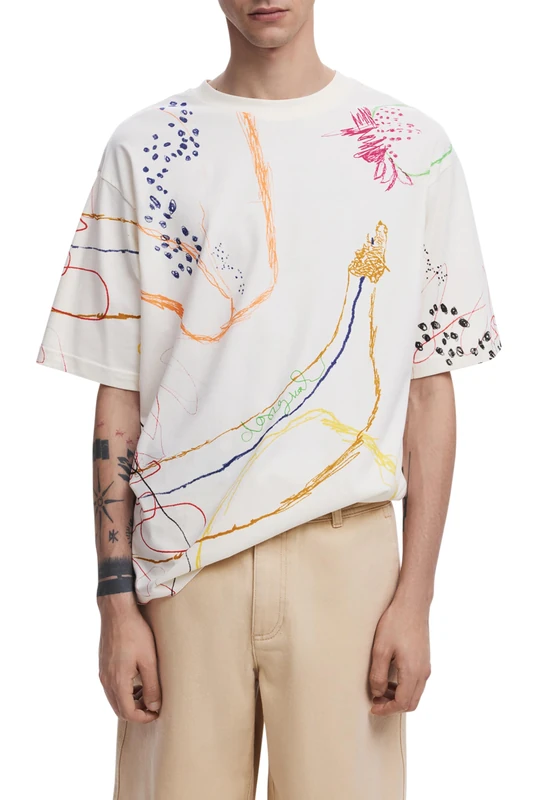 Desigual TS_Jhon, 1001 RAW, XXL White