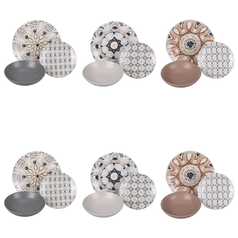 18-Piece Porcelain Dinner Set, 3 Different Table Places, Bohemian