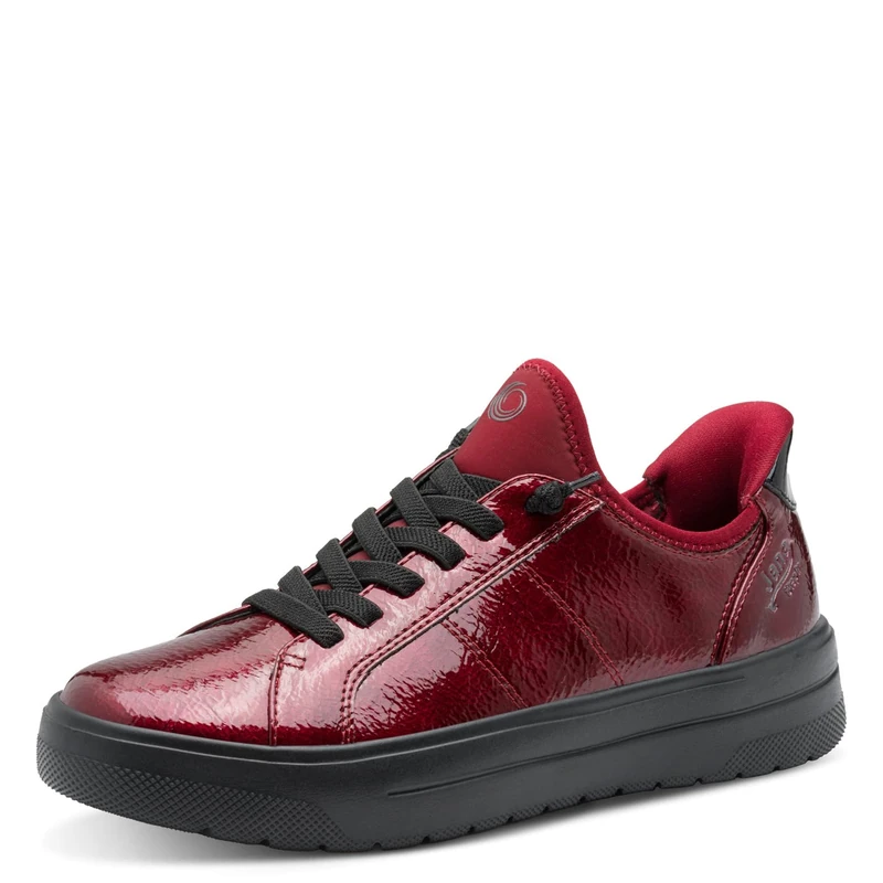 Jana Women’s Step-In Sneakers Lightweight Flexible Slip-On Vegan, Vino Patent, 4 UK