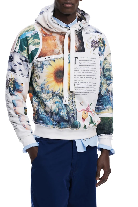 Desigual SWEAT_BRADFORD, 1001 RAW, S White