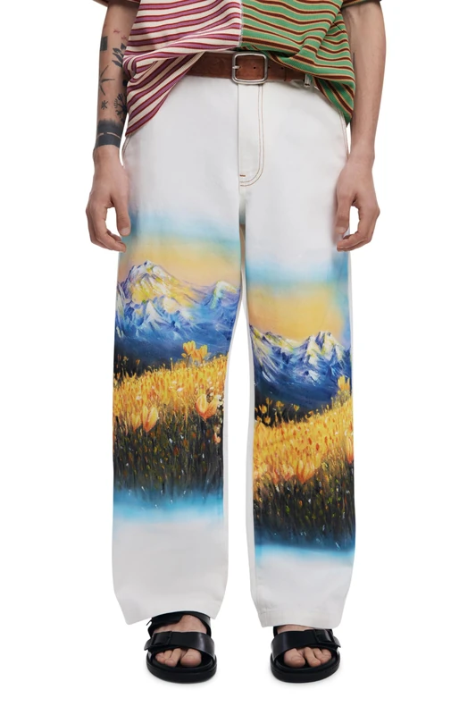 Desigual Pant_Painted, 1000 White, 32