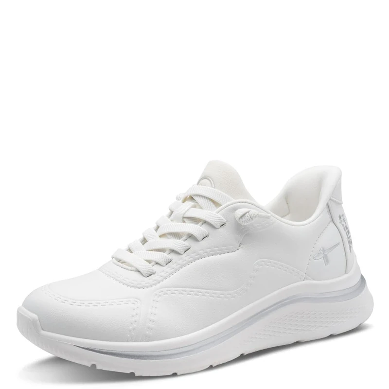 Tamaris Comfort Women’s Step-In Flat Sneakers Slip-On Sporty, White, 5 UK