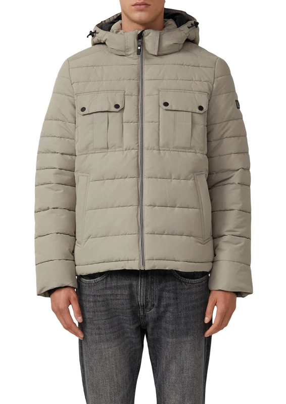 s.Oliver Sporty Puffer Jacket with Removable Hood, 8435_sandstone, L - Image 1