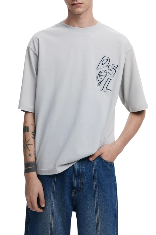 Desigual TS_Derby_Mickey, 2005 Gray Pearl, L