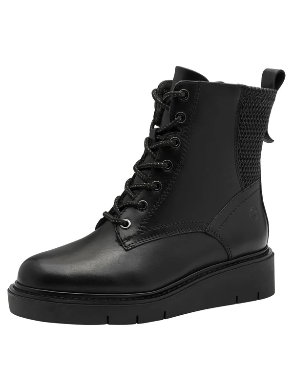 Tamaris Comfort Women’s Lace-Up Ankle Boots Platform, Black, 6 UK