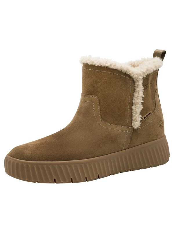 Tamaris Comfort Women’s Step-In Leather Ankle Boots Lined, Cappuccino, 7,5 UK