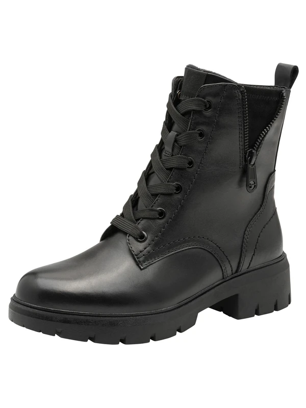 Tamaris Comfort Women’s Lace-Up Ankle Boots with Stretch, Black Uni Nap, 4 UK