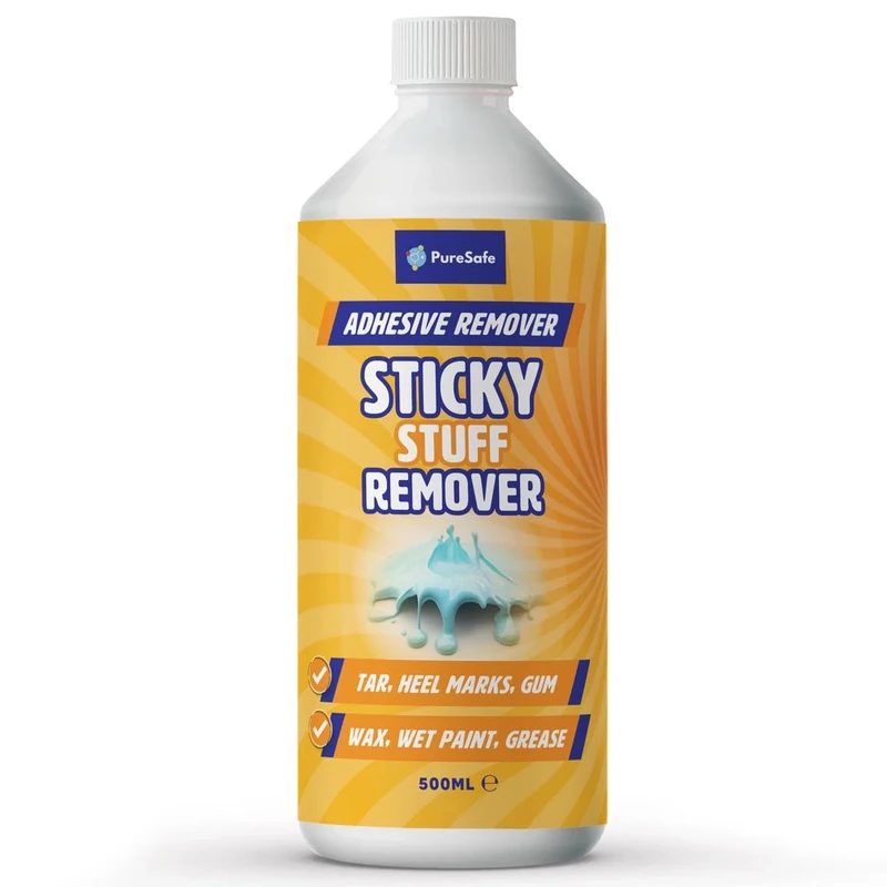 PureSafe 500ml Sticky Stuff Remover Extra Strength Powerful Adhesive, Glue, and Sticker Residue Remover for Windows, Carpets, Glass, Plastic and Fabric