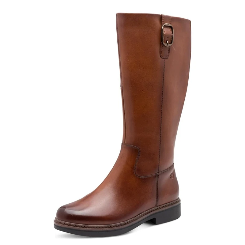 Tamaris Comfort Women’s Boots with Stretch Knee-High, Cognac, 6 UK