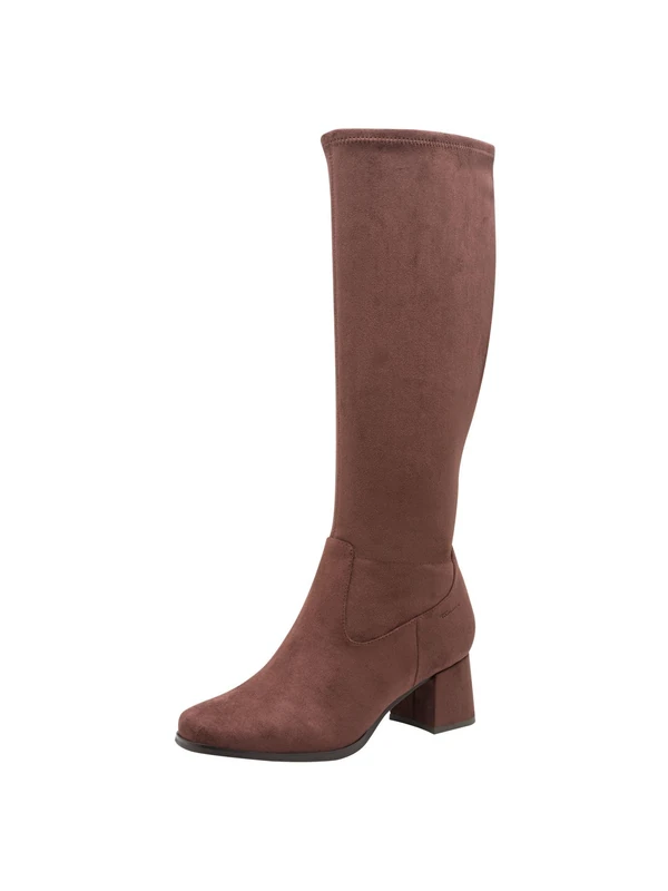 Tamaris Comfort Women’s Boots with Block Heel Square Toe, Chestnut, 6 UK