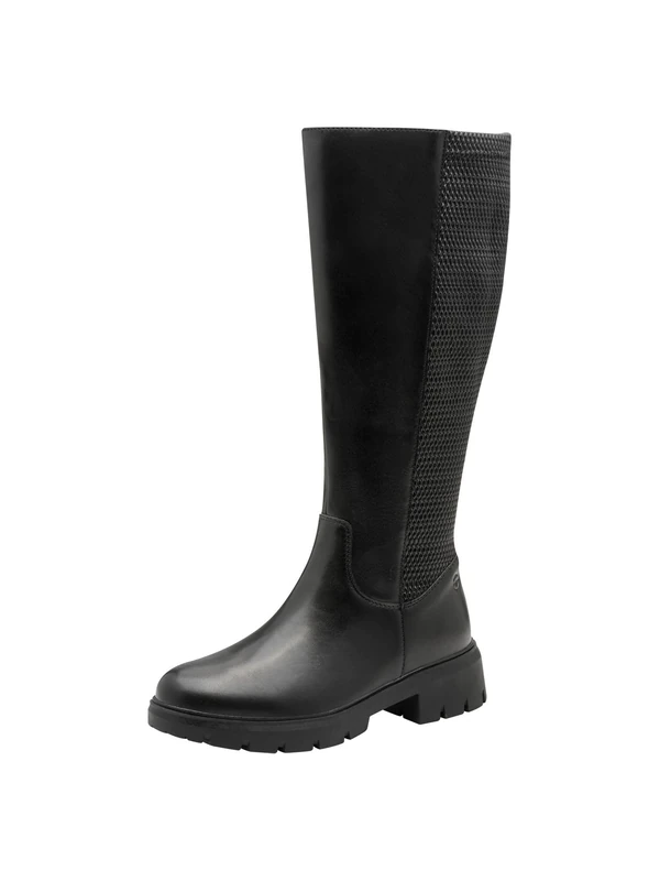 Tamaris Comfort Women’s Knee-High Boots with Zip, Black, 6 UK