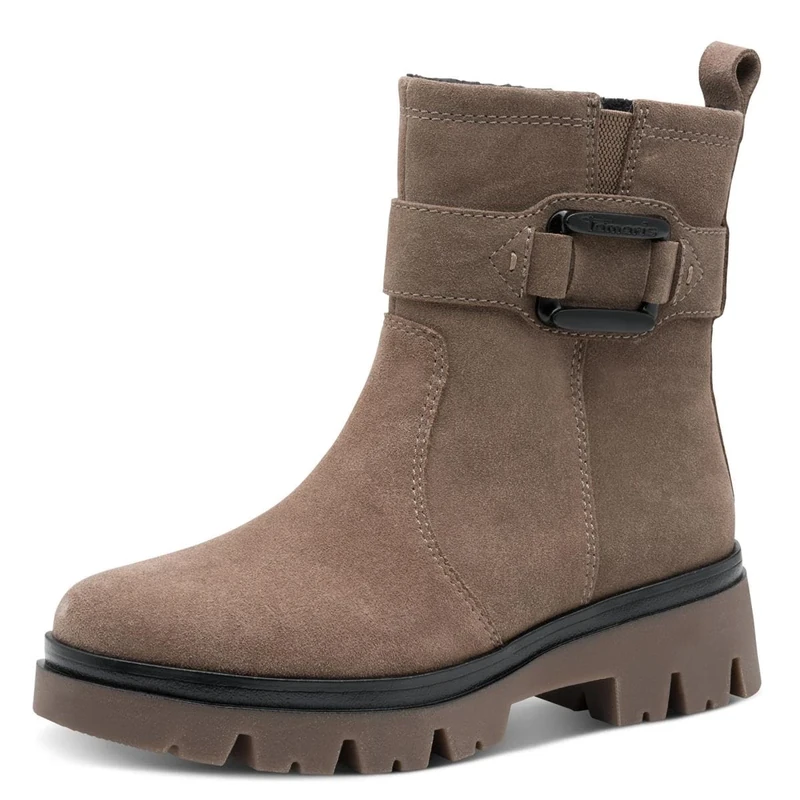 Tamaris Comfort Women’s Leather Ankle Boots with Zip, Pepper Suede, 6,5 UK