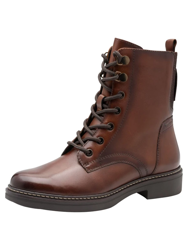 Tamaris Comfort Women’s Lace-Up Ankle Boots with Zip Autumn, Cognac, 5 UK