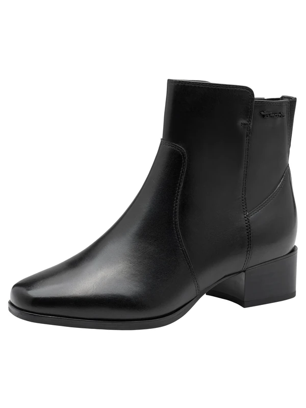 Tamaris Comfort Women’s Leather Ankle Boots Low Heel, Black, 3,5 UK - Image 1