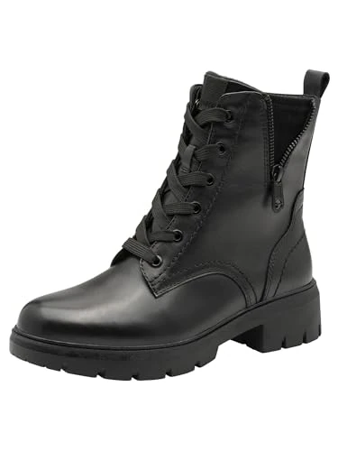 Tamaris Comfort Women’s Lace-Up Ankle Boots with Stretch, Black Uni Nap, 5 UK