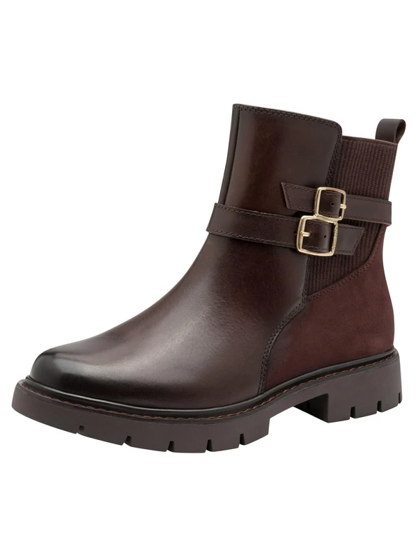Tamaris Comfort Women’s Ankle Boots with Buckles Elegant, Mocca, 6,5 UK