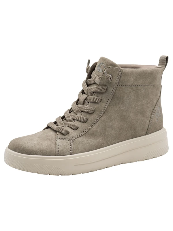 Jana Women’s Step-In High Sneakers Comfortable Wide Fit Vegan, Stone, 6,5 UK