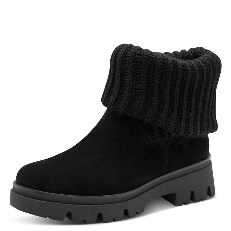 Tamaris Comfort Women’s Round Toe Ankle Boots Comfortable, Black, 7,5 UK