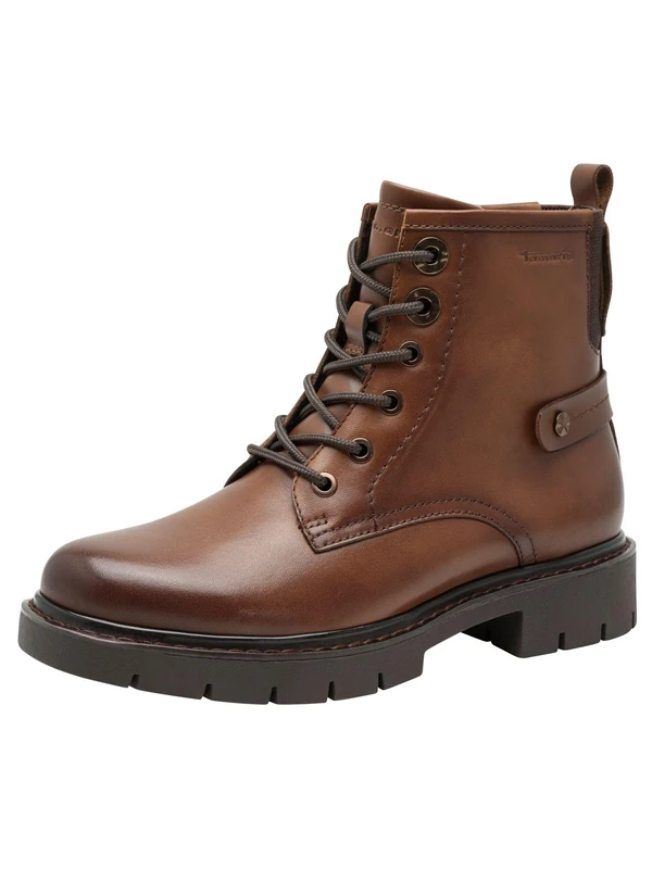 Tamaris Comfort Women’s Lace-Up Ankle Boots with Stretch, Cognac, 6 UK