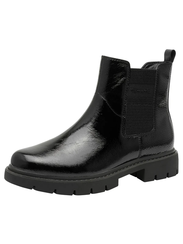 Tamaris Comfort Women’s Chelsea Boots with Zip Classic, Black Patent, 5 UK