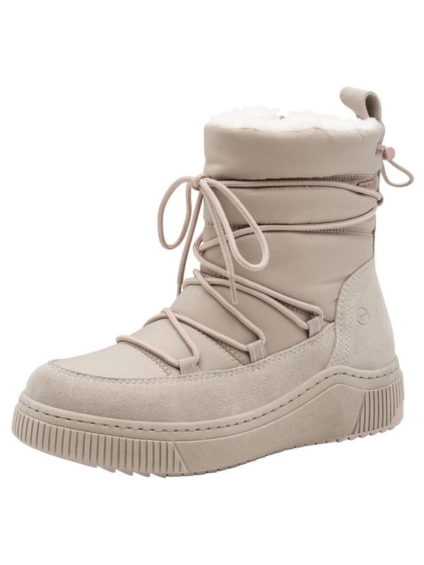 Tamaris Comfort Women’s Winter Lace-Up Ankle Boots Lined Water-Repellent, Lt Grey/Rose, 6,5 UK