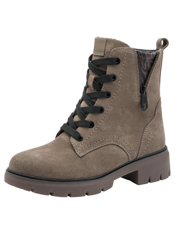 Tamaris Comfort Women’s Lace-Up Ankle Boots with Stretch, Pepper Suede, 6 UK