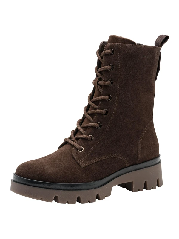 Tamaris Comfort Women’s Lace-Up Ankle Boots with Zip Unlined, Mocca Suede, 5 UK