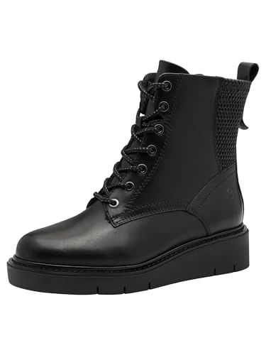 Tamaris Comfort Women’s Lace-Up Ankle Boots Platform, Black, 4 UK