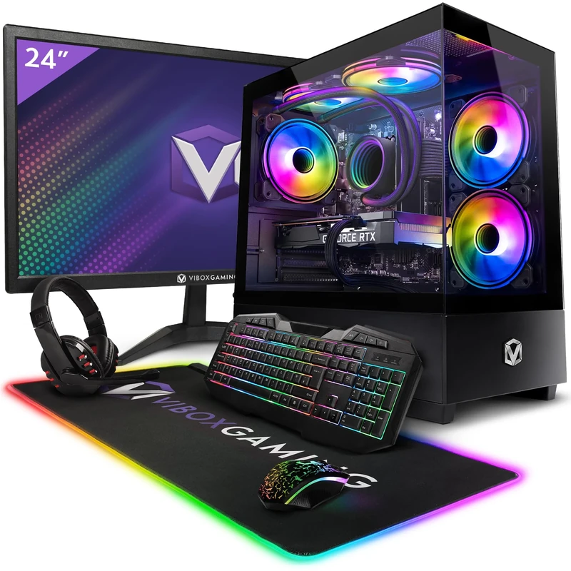 Vibox IV-176 Gaming PC Bundle • AMD Ryzen 7 5700X 4.6GHz • Nvidia RTX 5060 Ti 8GB • 16GB RAM • 500GB SSD • Windows 11 • 23" Monitor • WiFi