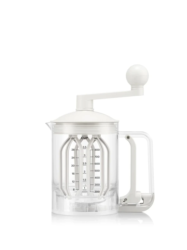 Bodum Pancake Pancake Batter Mixer & Dispenser BISTRO White - Integrated Measuring - Easy-Pour, Durable - BPA-Free Plastic - Dishwasher Safe