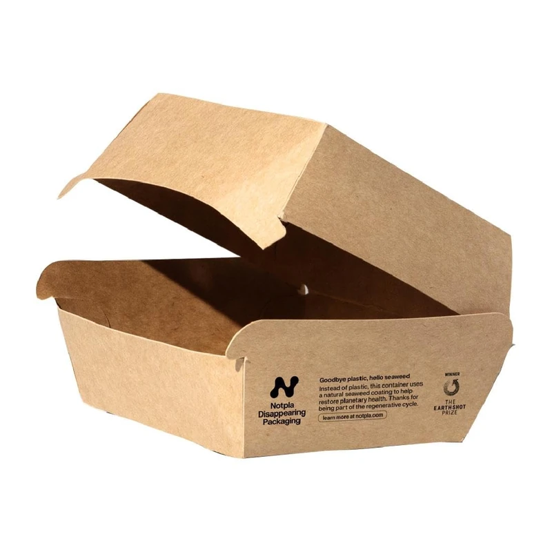 Notpla Clamshell Burger Kraft (Pack 200)