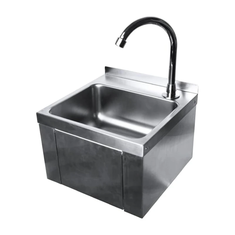 Hydroniks Oxford Hardware Square Knee Operated Wash Hand Basin St/St, 300x300x200mm