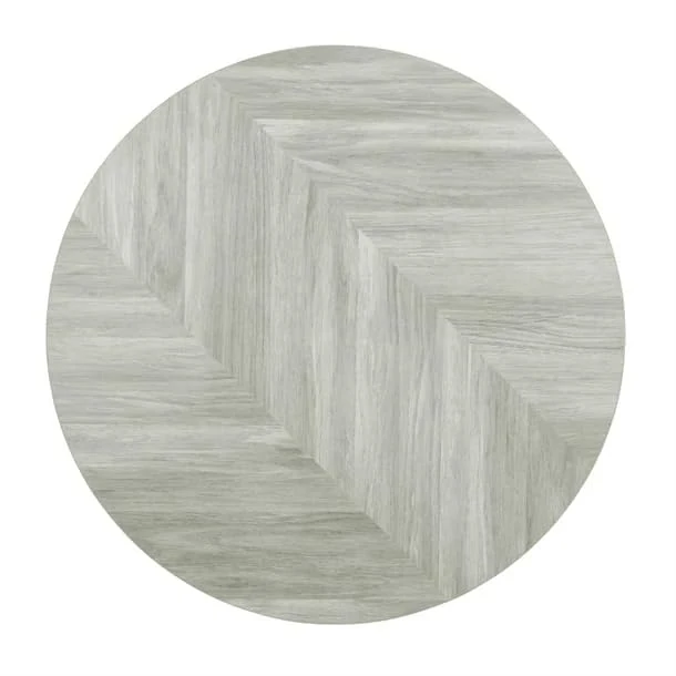 Bolero Pre-Drilled Round Table Top Chevron Design 600mm FU511