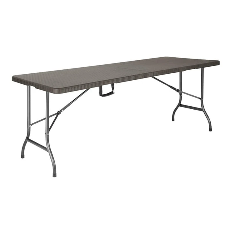 Bolero Rattan Rectangular Centre Folding Table Brown 6ft - Indoor Outdoor Table for Buffets, Weddings and Events GR771