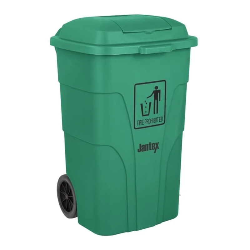 Jantex Wheelie Bin with Foot Pedal Green, 120 L