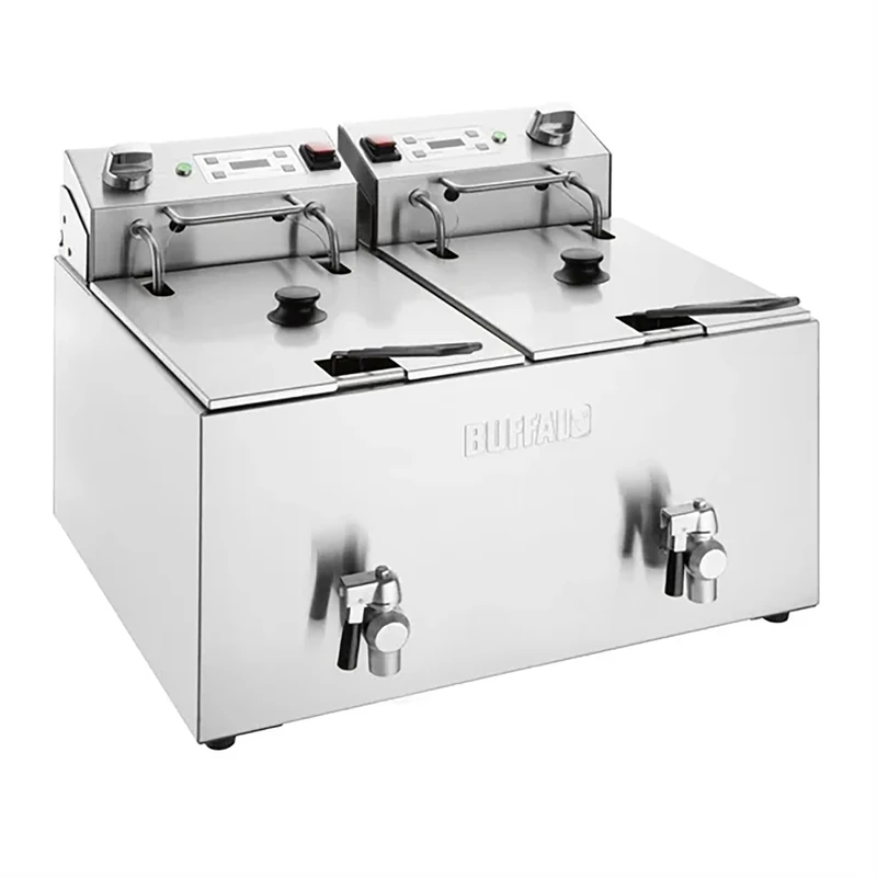 Buffalo Double Fryer with Timer, 2x8Ltr 2.9kW