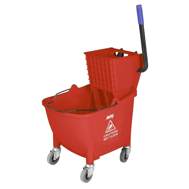 Jantex 30 L Mop Bucket with Foot Pedal Release, Red