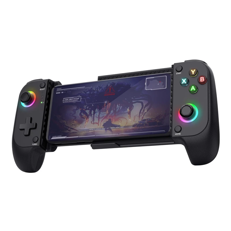 Trust GXT 735 Mylox Bluetooth Mobile Gaming Controller for Iphone/Android / PS5 / Xbox, 12h Playtime, Dual Feedback Vibration, RGB Lighting, Handheld Phone Controller Wireless Gamepad, Black
