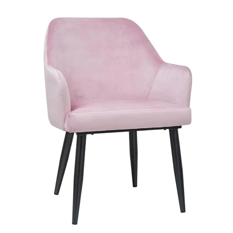 Bolero Lia Dining Chairs Dusty Pink, Velvet Effect Upholstered Armchair (2 Pack) DP198