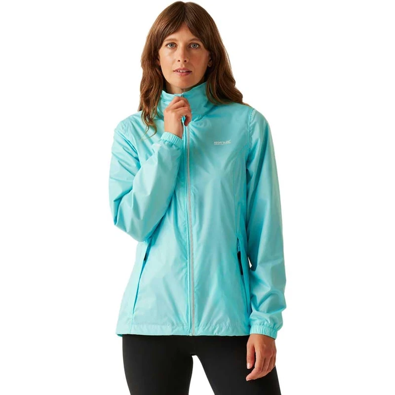 Regatta Womens Corinne IV Waterproof Soft Shell Jacket Pack-Away Hiking Walking Coat 16 Washed Denim