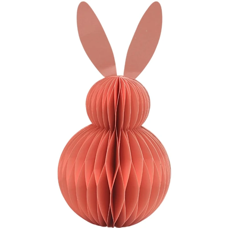Dekohelden24 XXL Decoration, Honeycomb Tissue Made of Paper/Cardboard, Magnetic, Box Contents: 1 Piece, L/W/H 16 x 16 x 30 cm, Easter Bunny Pink, 30 cm