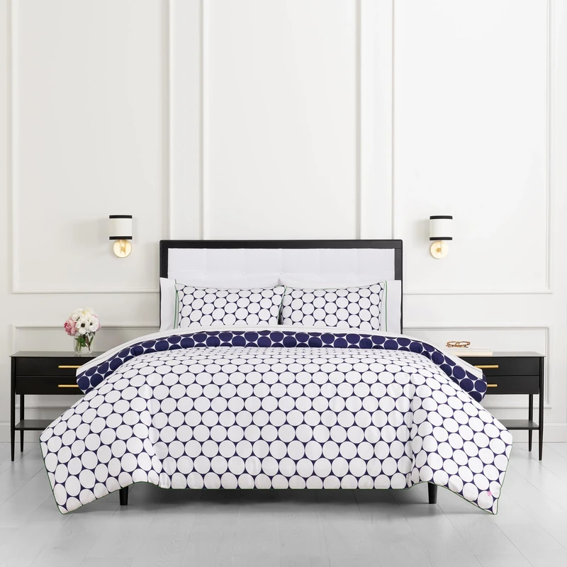 Kate Spade New York Reversible Comforter Set, Cotton, Joy Dot, Twin