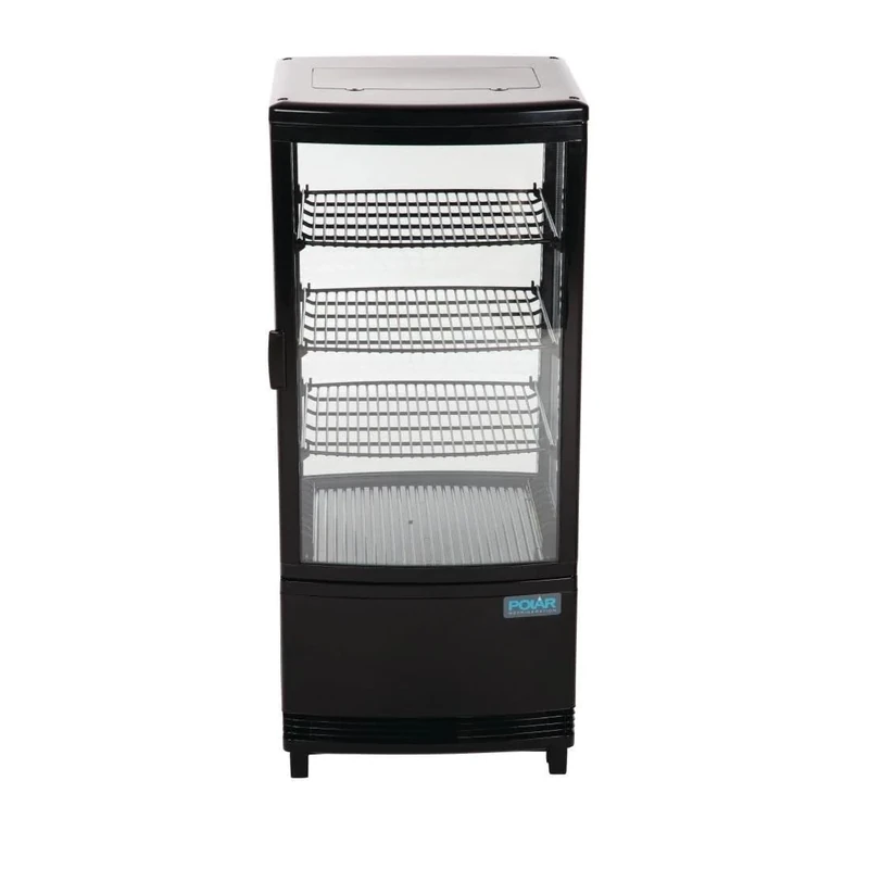 Polar C-Series Energy Efficient Curved Door Display Fridge Black, 86Ltr
